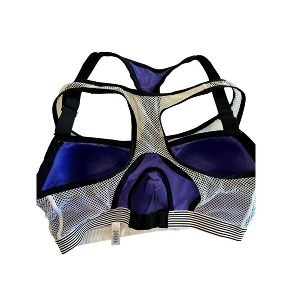 Victoria's Secret VSX Sport Wire Mesh Active Sport Bra Sz 32DD Purple Blck White - Picture 2 of 10